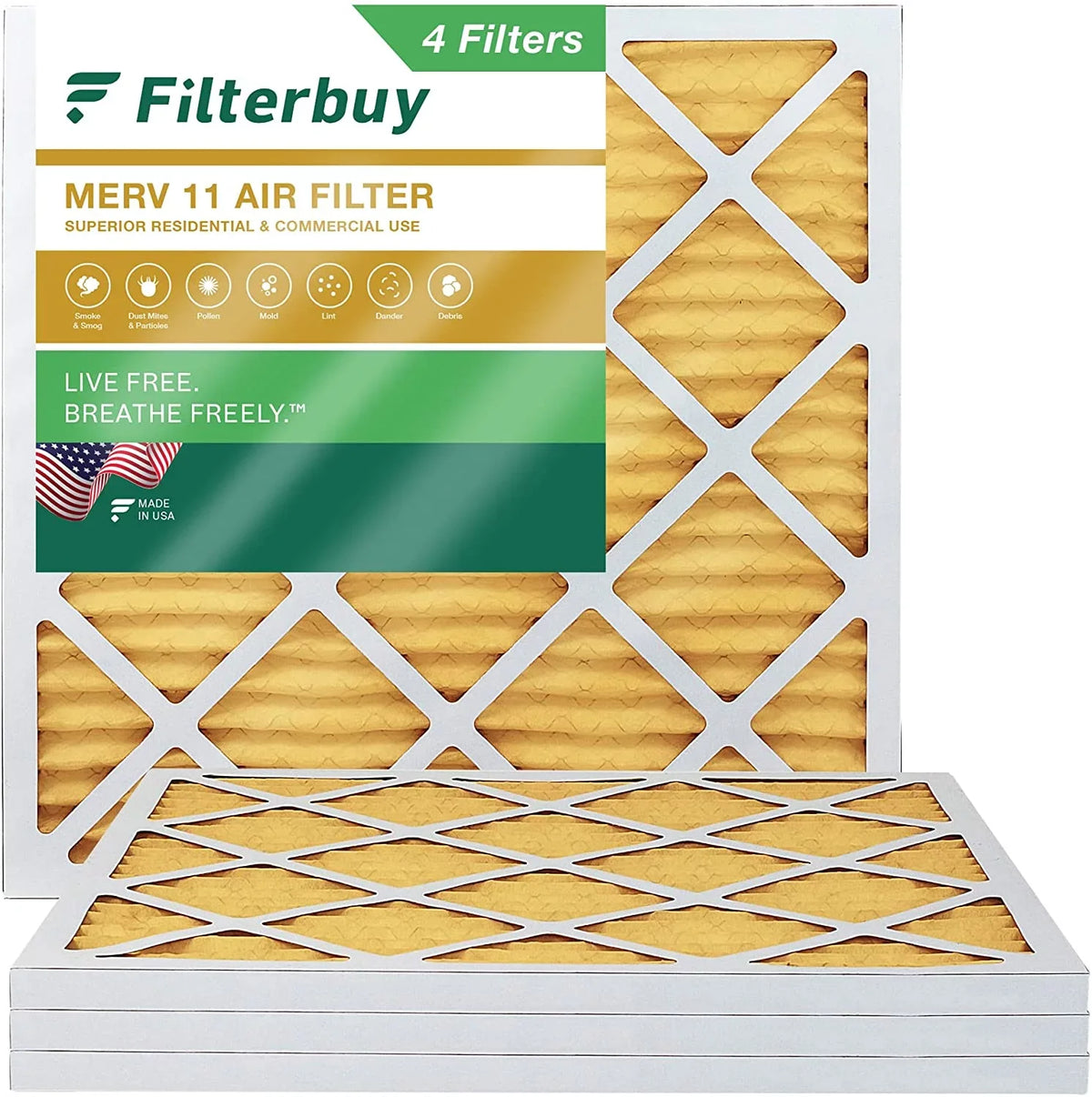 AC Furnace HVAC Pleated Air Filterbuy MERV 18x18x1 Filters (4-Pack) 11