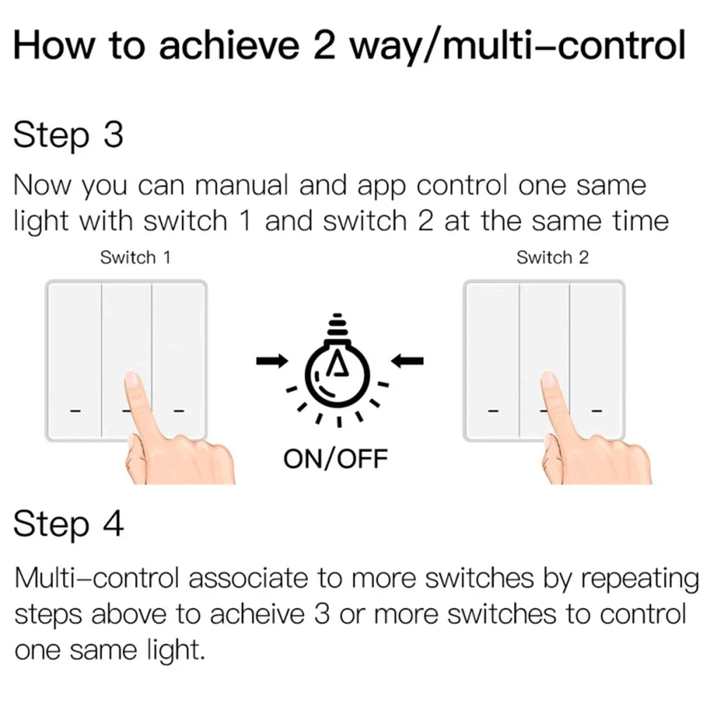 with/without Life Way ZigBee Alexa 2mqtt Capacitor Neutral 2/3 Google Switch Wire Smart Works Tuya No Light Smart with Needed