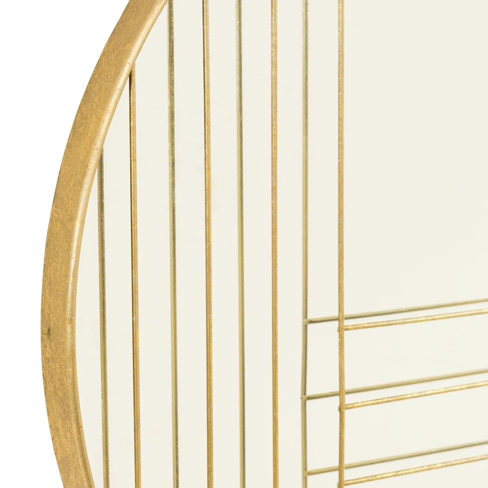 Accents Modern Damis Aspire Gold Home Leaf Round Wall Metal Mirror