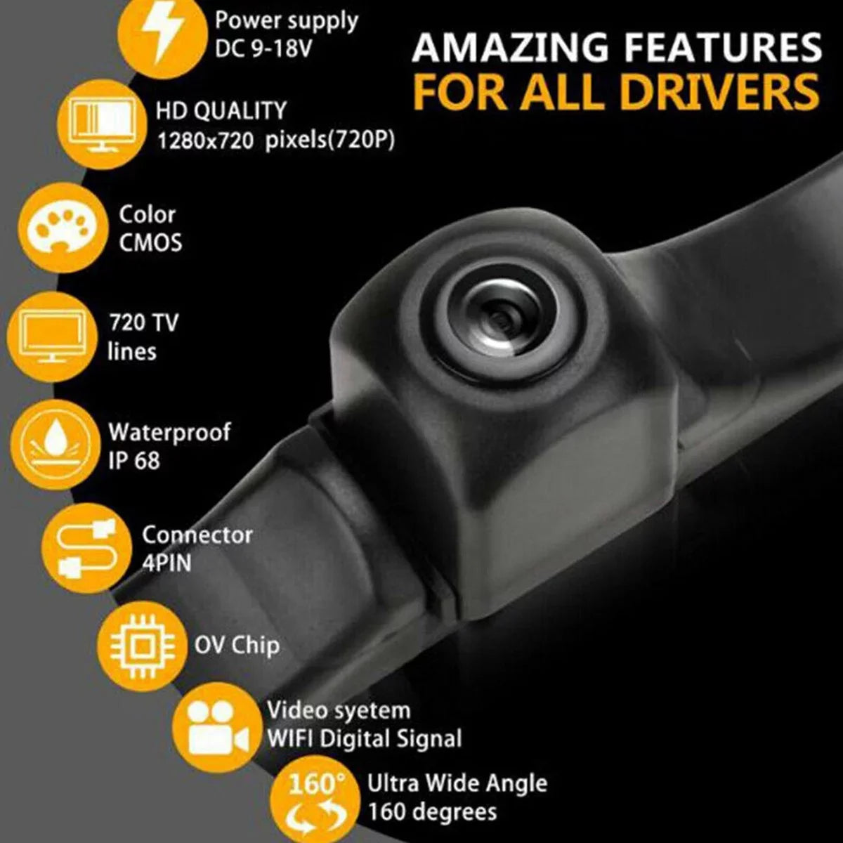 Rear iPhone Android Wireless 170 Camera WiFi Car Cam View Fit For Backup