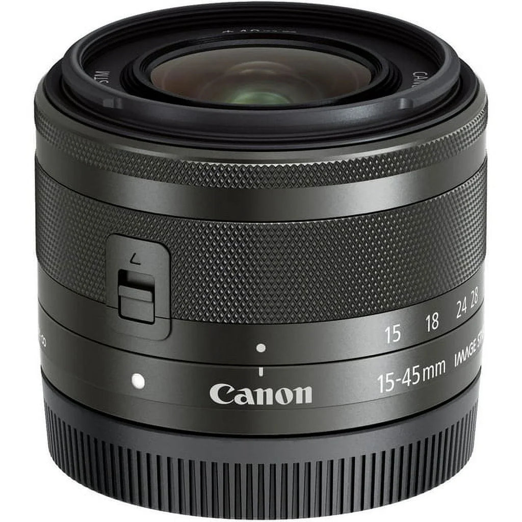 Lens IS Basic 15-45mm Canon STM BuzzPhoto - EF-M f/3.5-6.3 (Graphite) Bundle