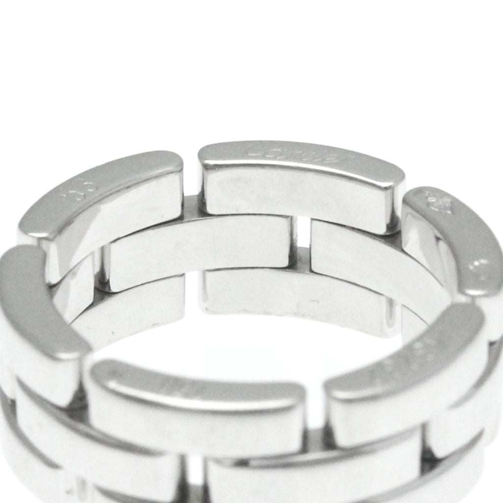 Pre-Owned Silver Stone Cartier Maillon Ring Band Fashion Ring White No (18K) Gold (Good) Panthère