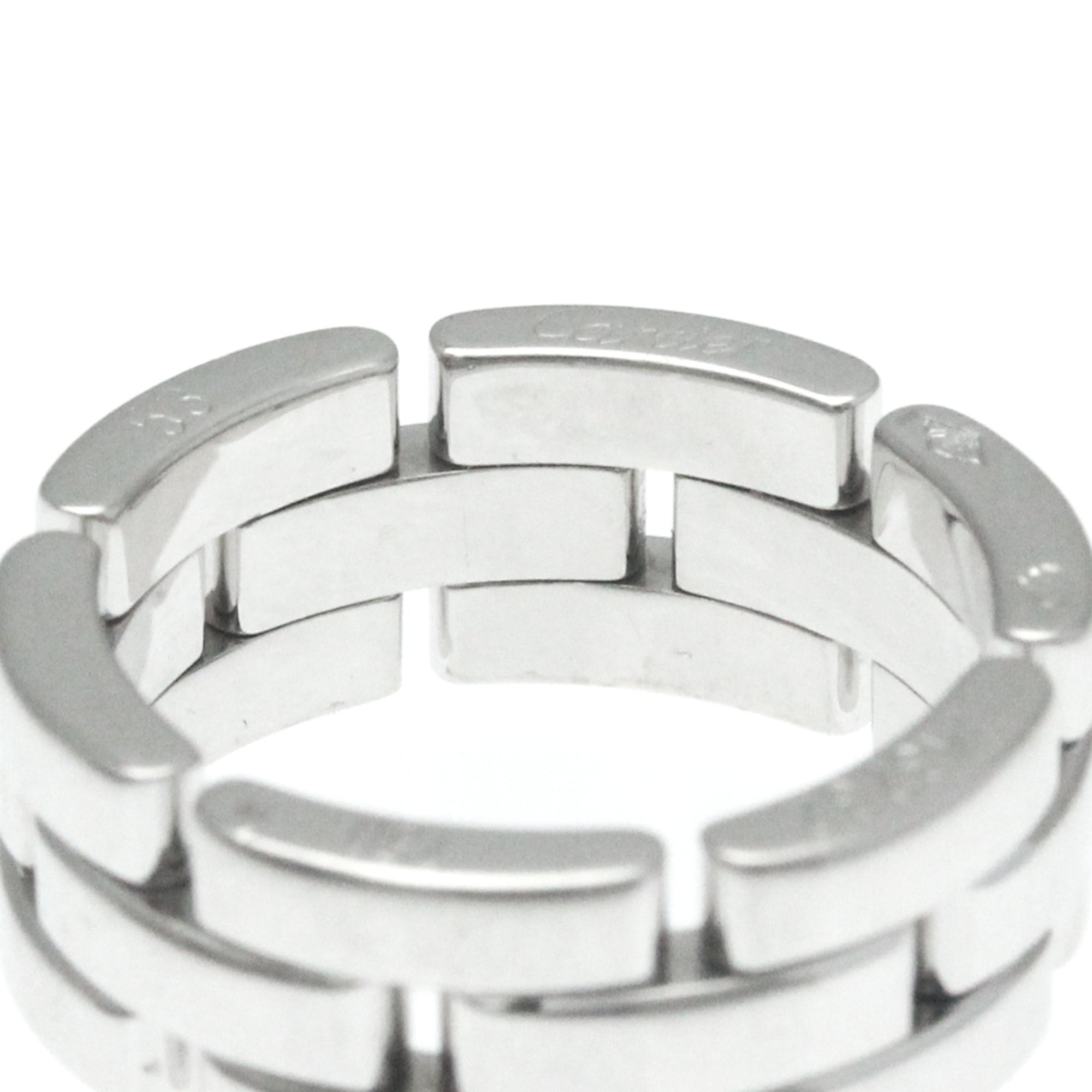 Pre-Owned Silver Stone Cartier Maillon Ring Band Fashion Ring White No (18K) Gold (Good) Panthère