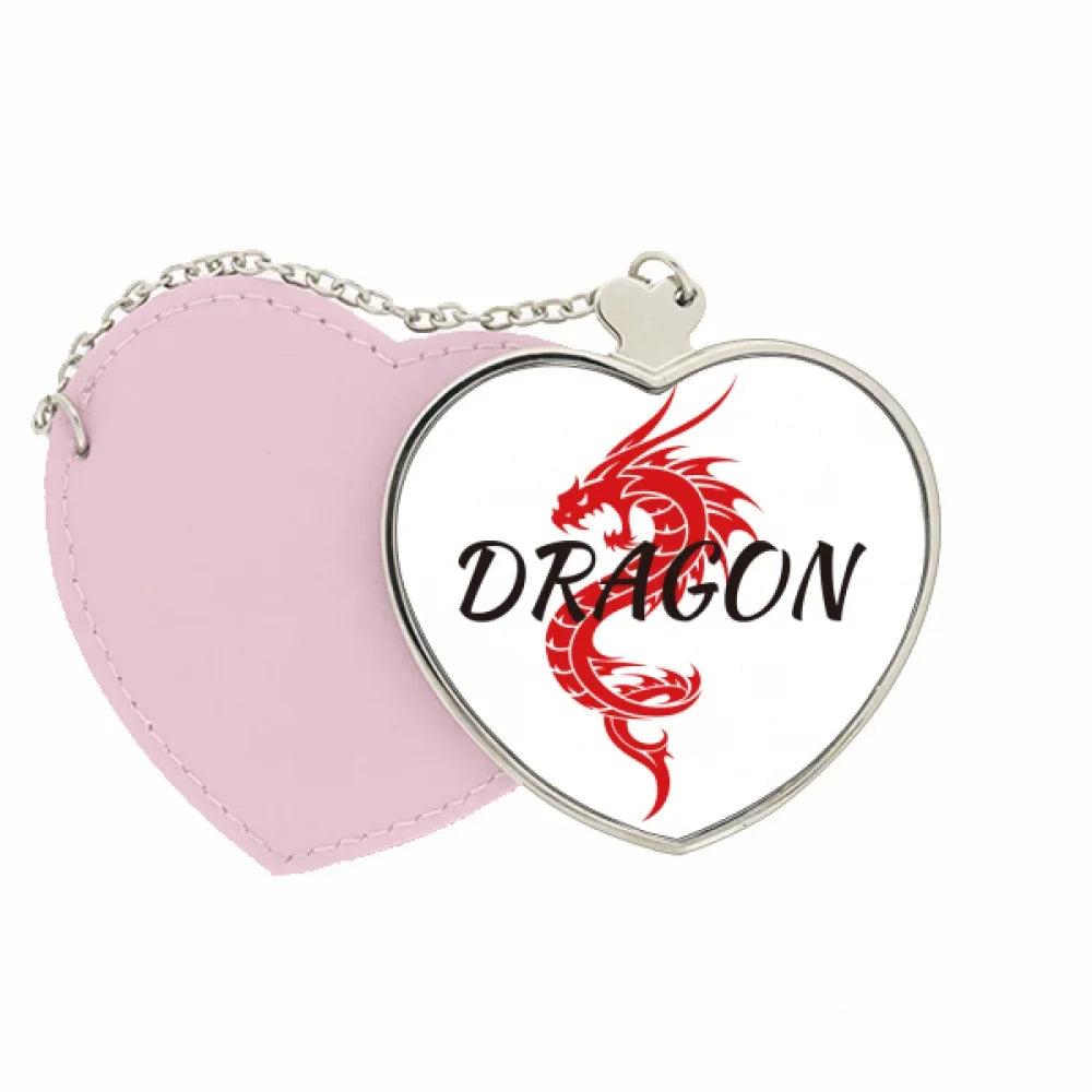 Pink Myth Heart East West Travel Purse Winged Makeup Dragon Mirror Animal