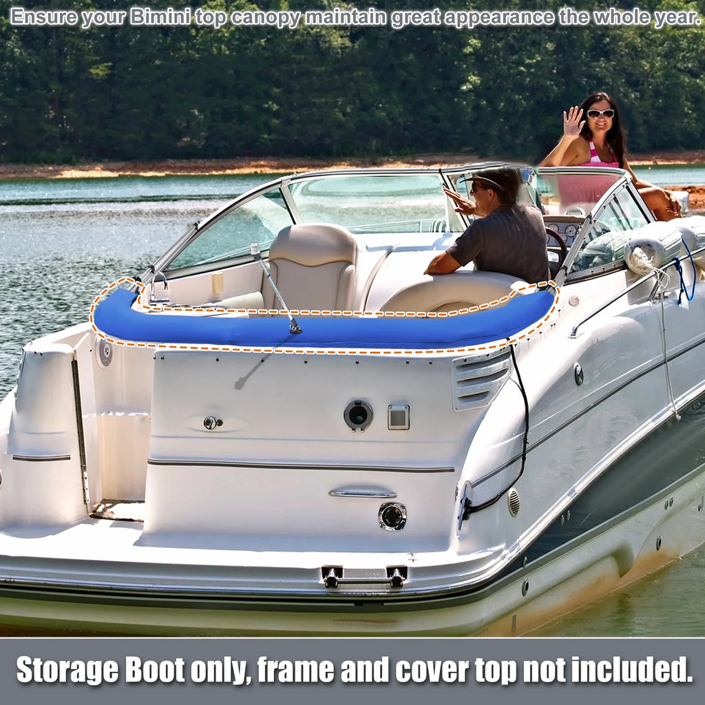 Blue Canvas Light with Bow Hole 600D W Polyester for 91"-96" 3 4 Top Vessel Boot Storage Bow Bimini