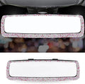 Car Women Bling Mirror, with Tee Glass, Decorations Car Rearview and Interior Bling View Mirror Bling Rear Car Accessories for