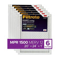 Filtrate Living MPR Filter, Allergen, Ultra 1500, Healthy 6-Pack 20x24x1, Furnace Air AC