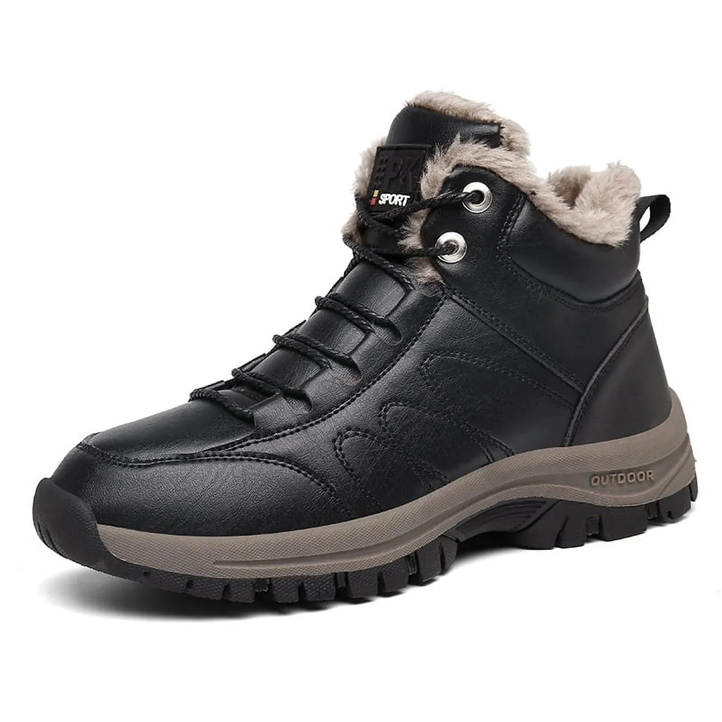 Moistureproof Boots Work Size Lopsie Outdoor Boots Hiking 11 Men's Black/Brown Leather Genuine Snow