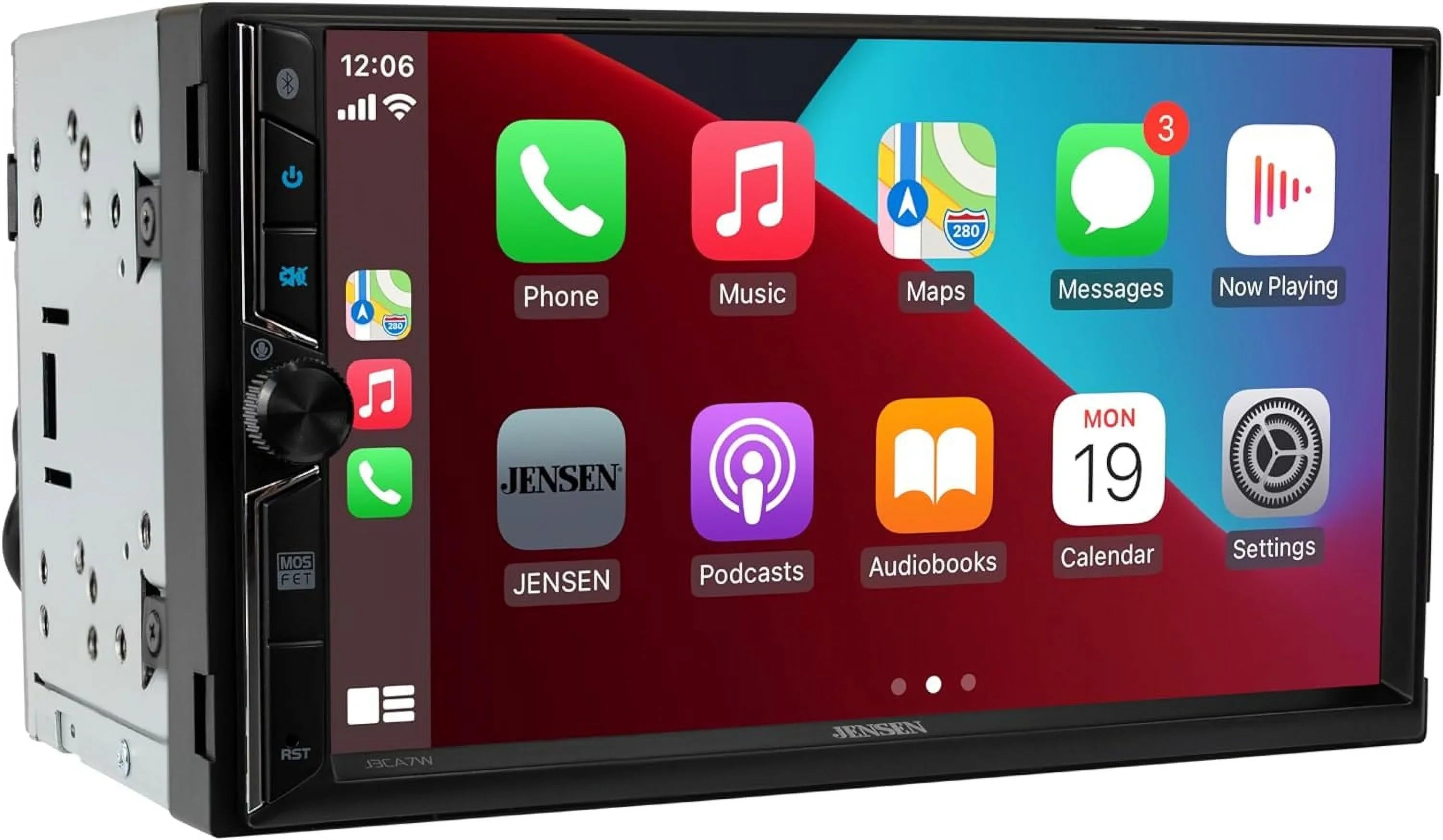 Double Jensen Wireless, Certified Android CarPlay Auto, 7-inch Radio, Stereo Car J3CA7W Apple or New Wired