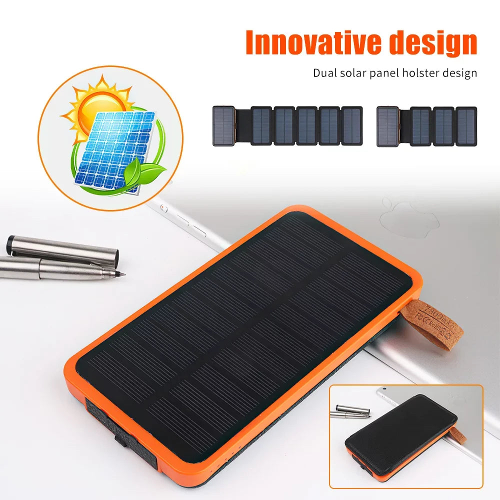 Outdoor Power Battery for Fast Bank, Phones, Tablets 26000mAh, Charge Portable Charger Solar Pack