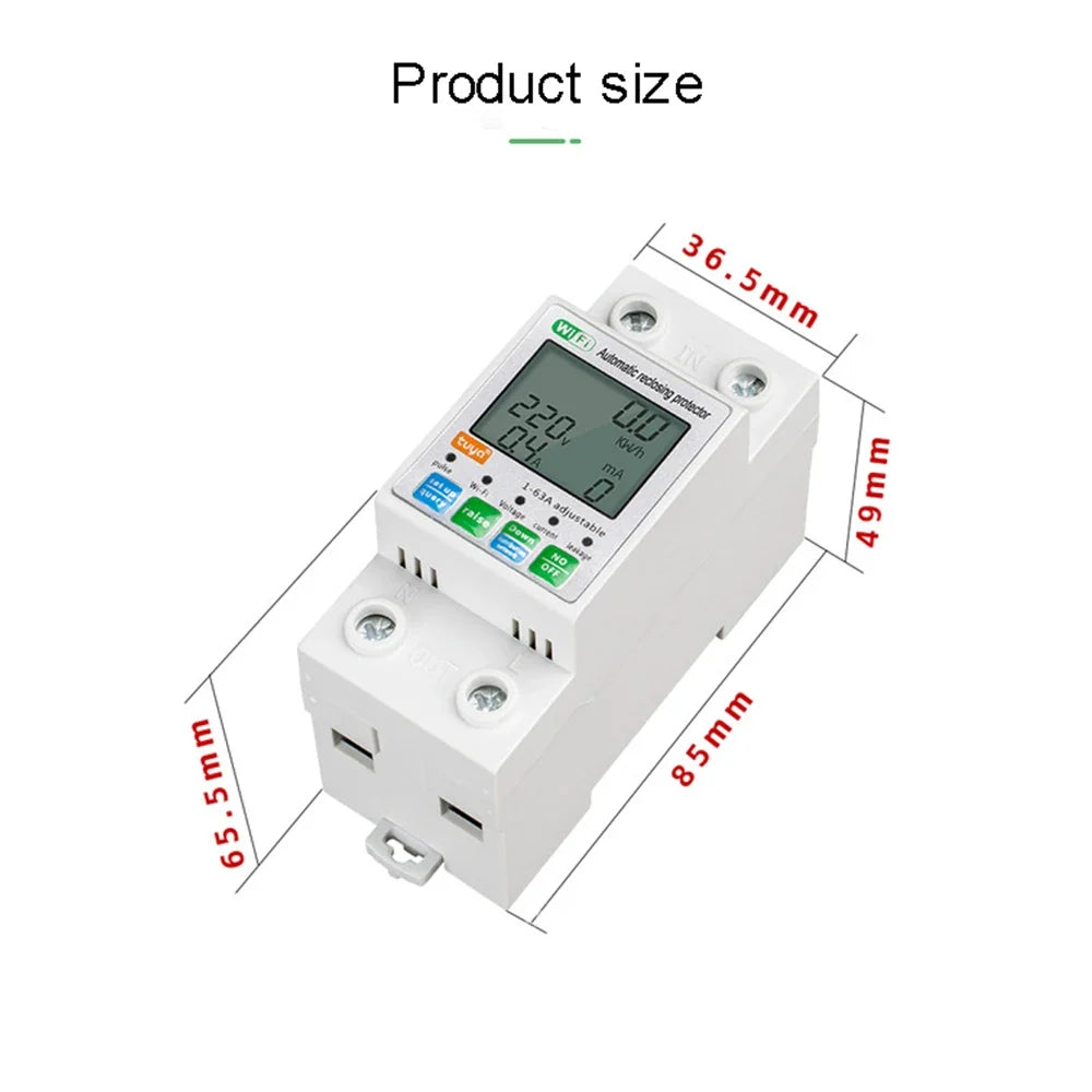Google Din Xiaomi Life Timer Rail Alexa 220V 63A Energy Wattmeter Smart Meter Meter Smart Home Power 110V Monitor KWh Alice