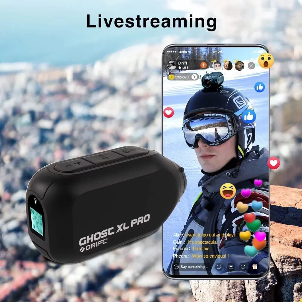 Image Life Hour Ghost Camera, 4 Angle Drift Pro Battery Waterproof Wide Action External 4K Camera XL Degree Stabilization Support Mic 140