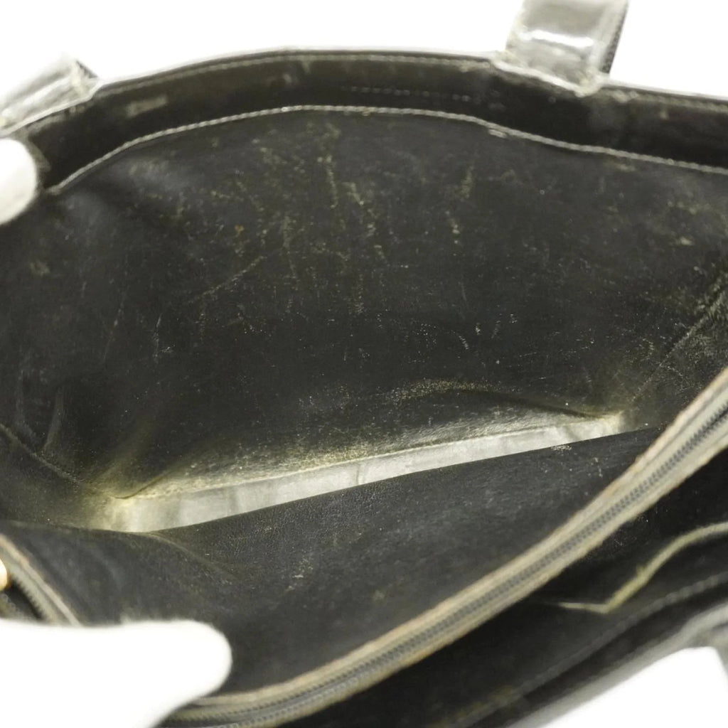 Black Patent Tote Leather Pre-Owned Bag Women's (Good) Champagne