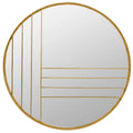 Accents Modern Damis Aspire Gold Home Leaf Round Wall Metal Mirror