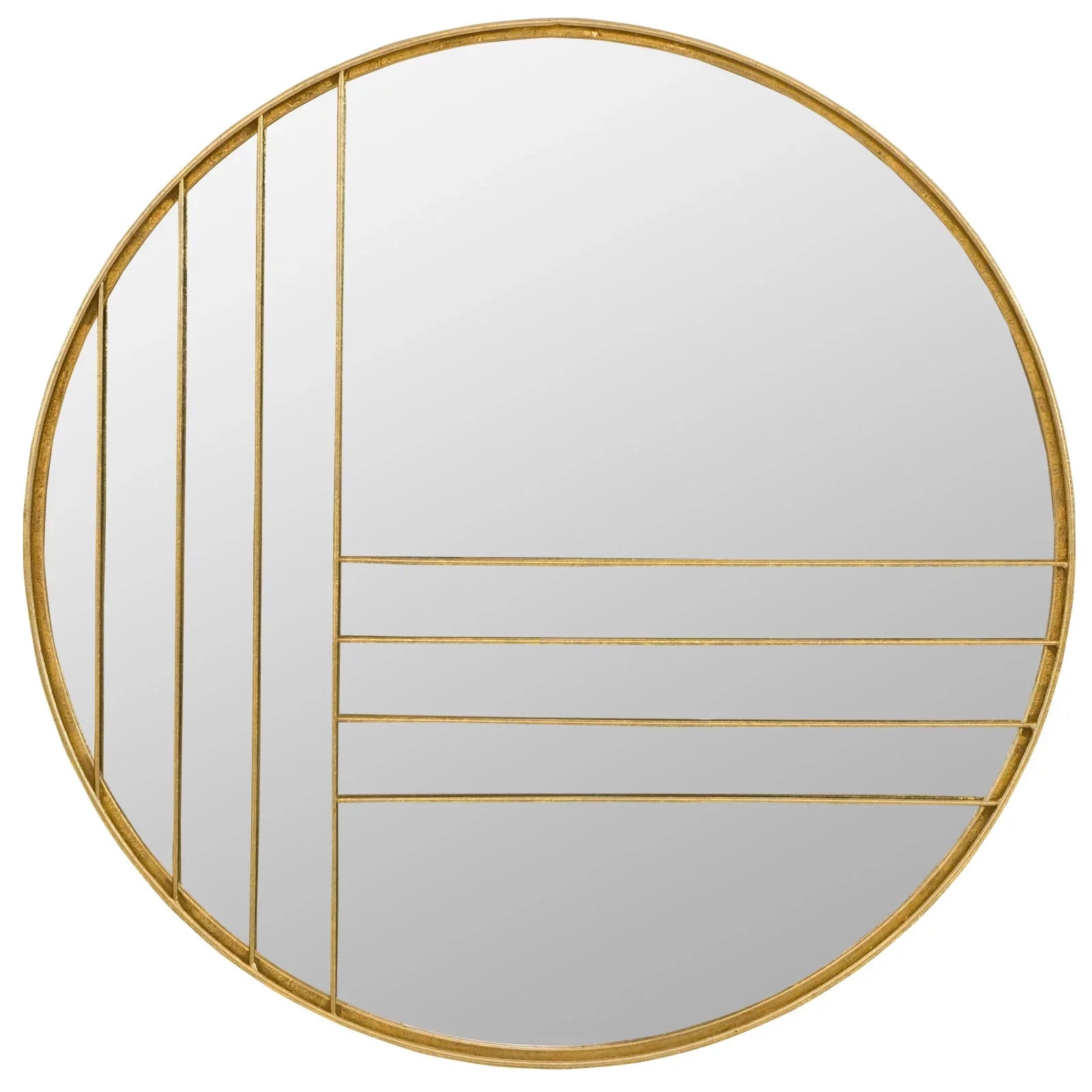 Accents Modern Damis Aspire Gold Home Leaf Round Wall Metal Mirror