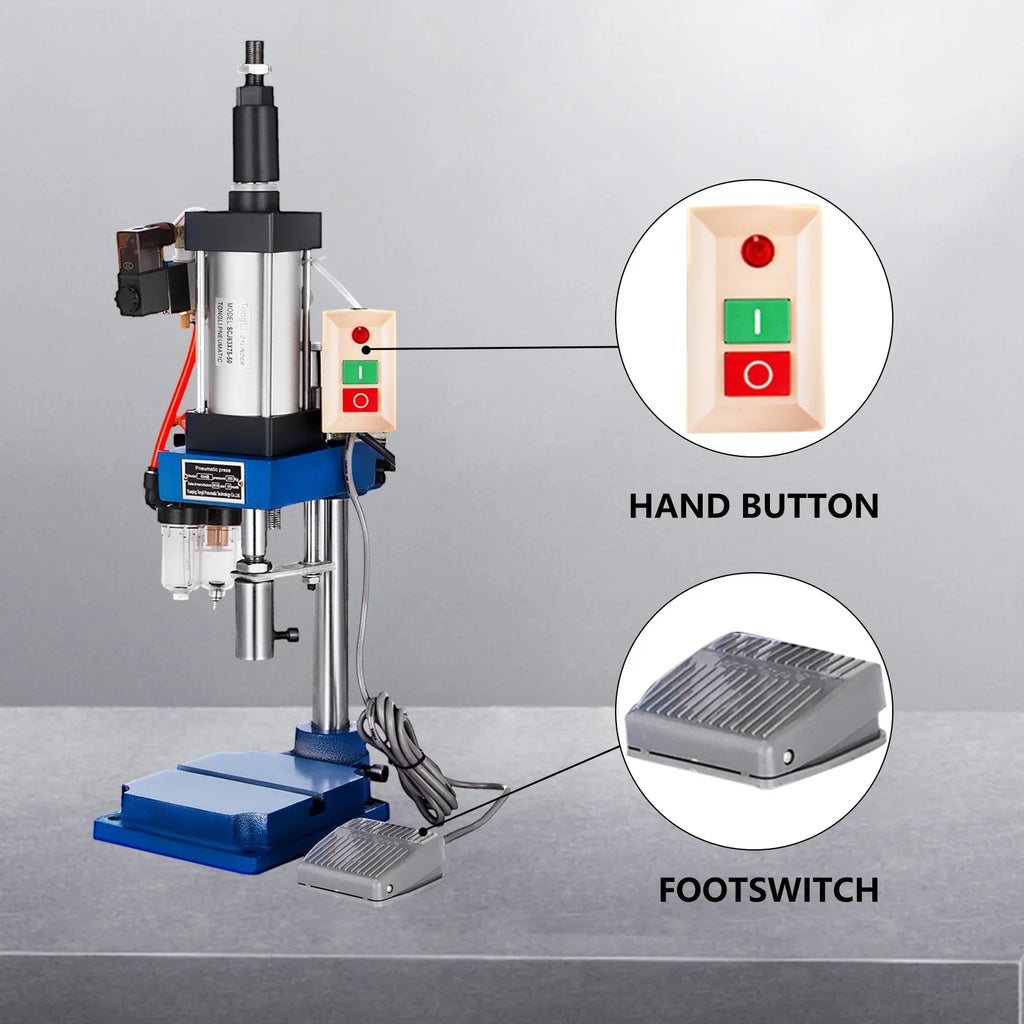 Pneumatic Machine Mpa Stroke Operation Pressure, Press 0.4-0.7 440LB/200KG Punch Punching VEVOR AC,Cylinder Press Pneumatic Machine Press Desktop 110V Pressure