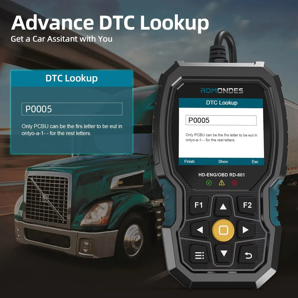 Diagnostic Truck RD801 Car Scan Truck Scanner in Hino, Fuso, Code Romondes Heavy 1 Scania, Check 2 Man, Auto for Tool Tool Scanner Cummins, , & OBD2 Reader Diesel Engine Duty