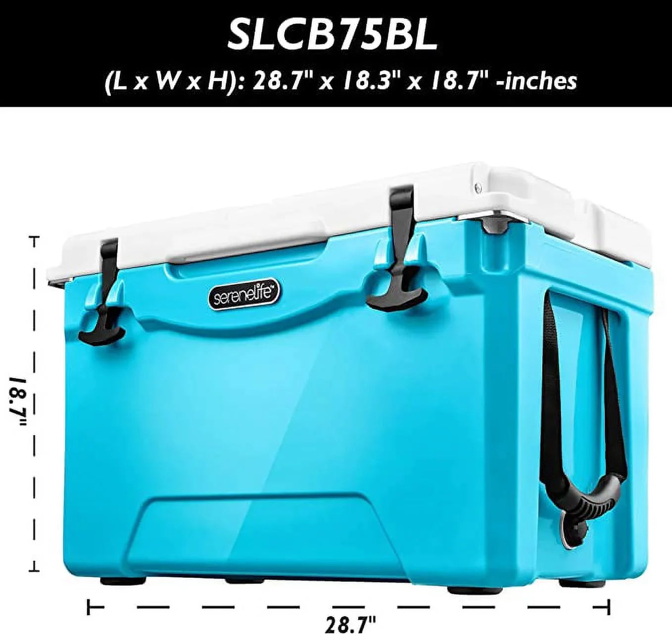to Box Cooler Cans, SereneLife Heavy Duty Up 5 35-Quart Ice Blue 63 Up to Keep Portable Holds Days,