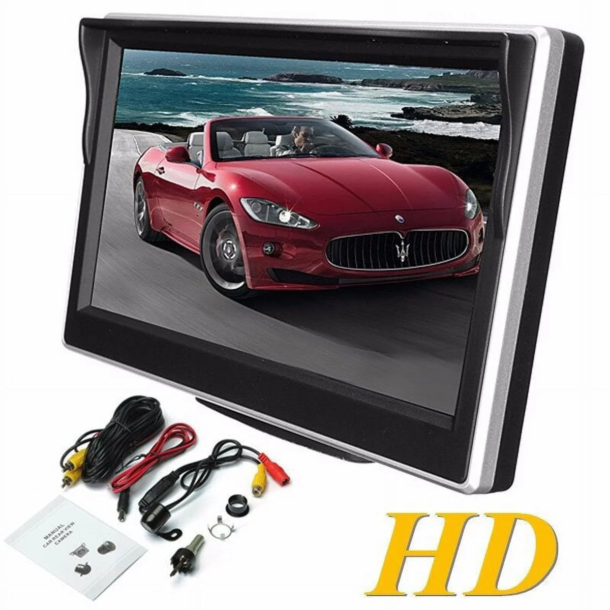 5 Backup (Black) LCD TFT Camera inch Monitor Mirror Reverse for Color Kit View Car Rear DVD Car