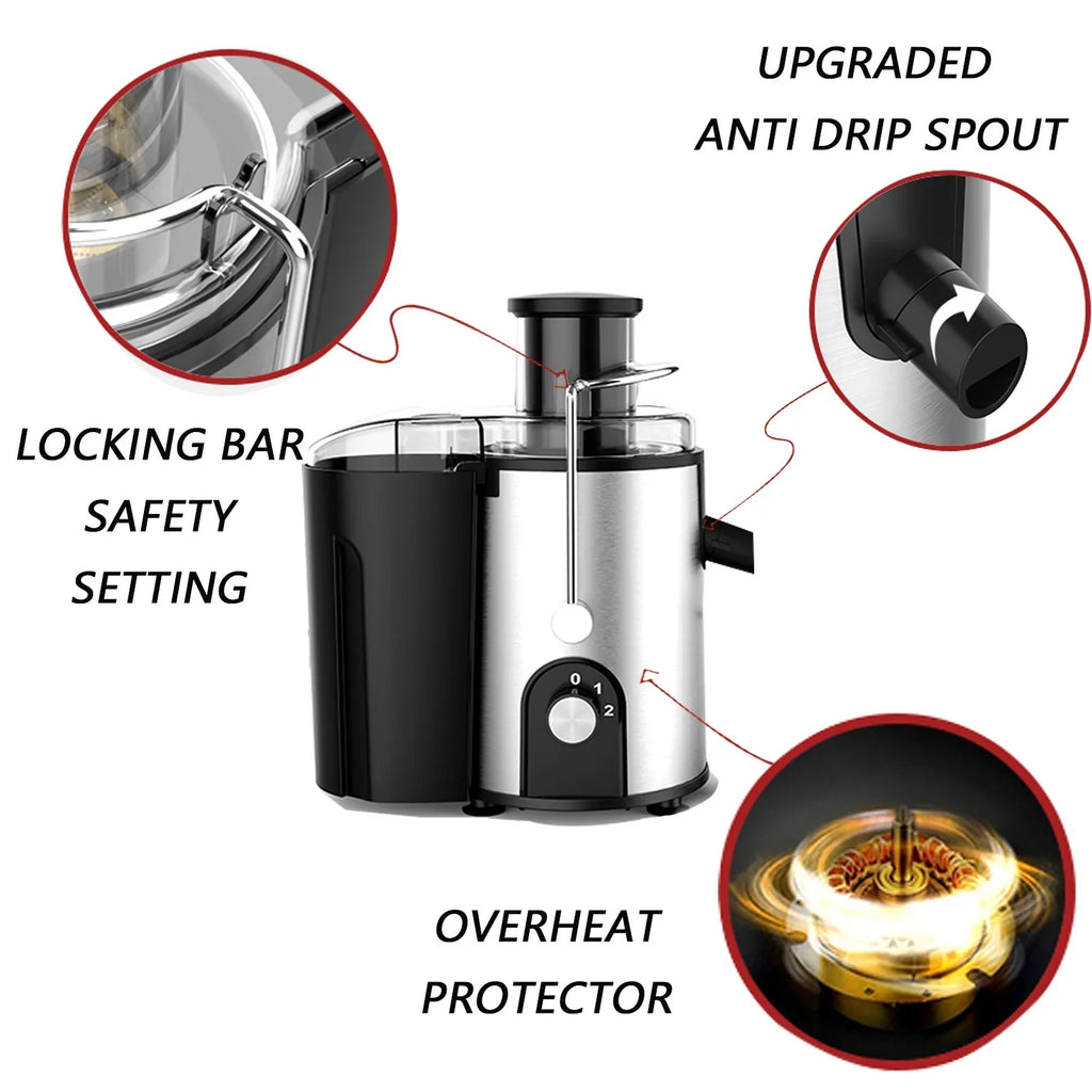 Fruits Brush Juicer Centrifugal Juice Catcher Vegetables High Machines Included and Anti-Drip - for & - Yield