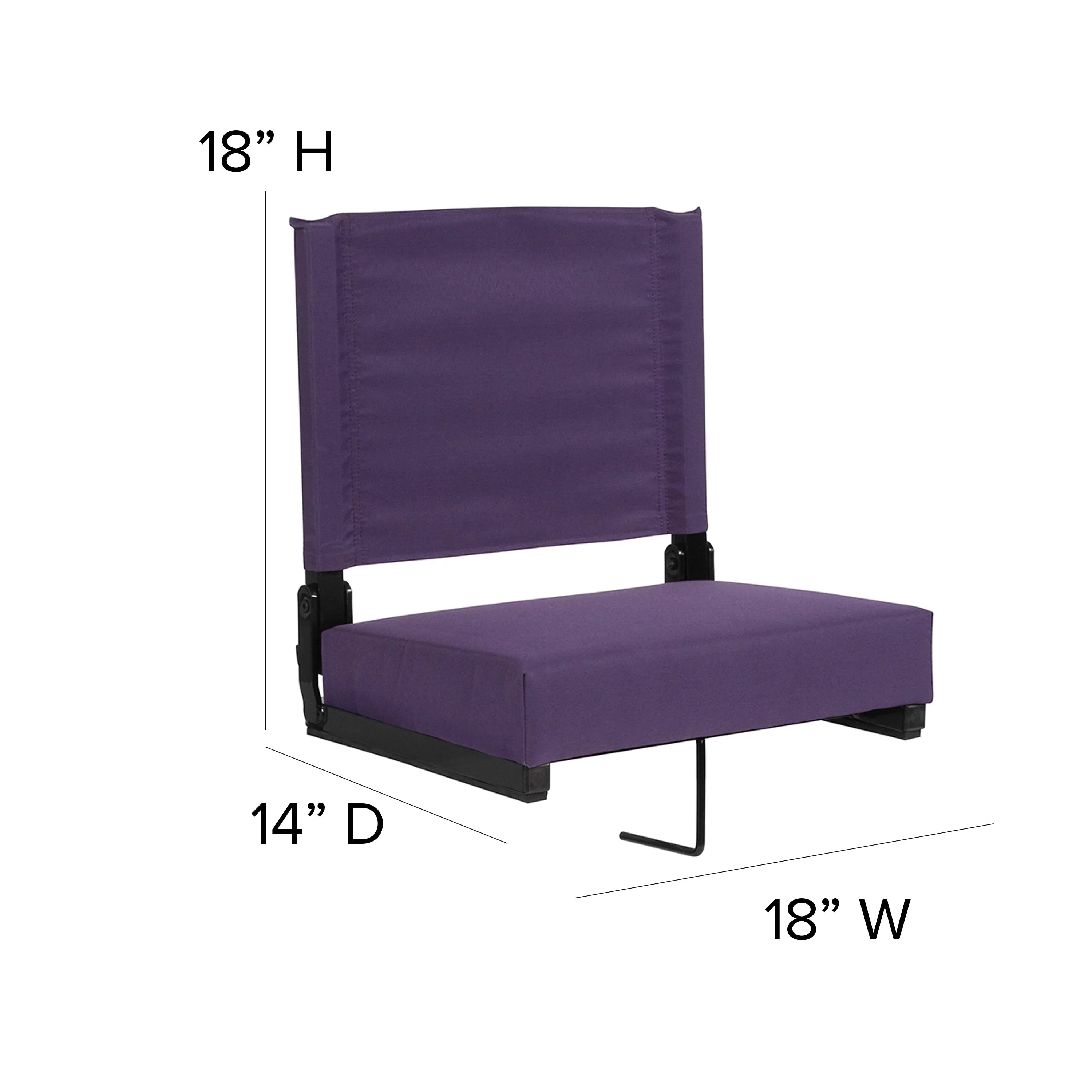 Lightweight of Stadium Set Chair 2 BizChair with 500 Dark lb. Seat, Ultra-Padded Purple Rated
