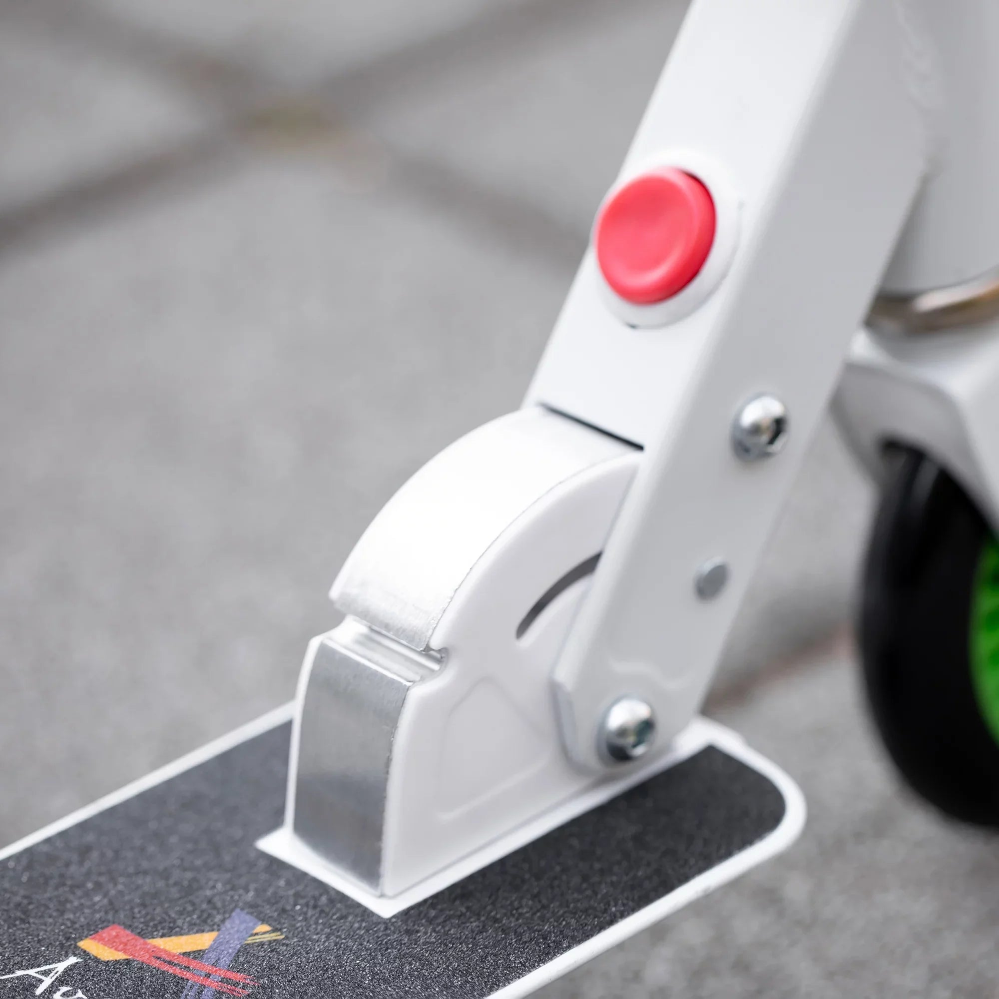 One-click Push Aosom Scooter Folding Handlebar, Kick w/ Kickstand, System, Girls, and & Adjustable with for Kids Boys Rider Dual Brake Durable Bearings, White Wheels Sturdy
