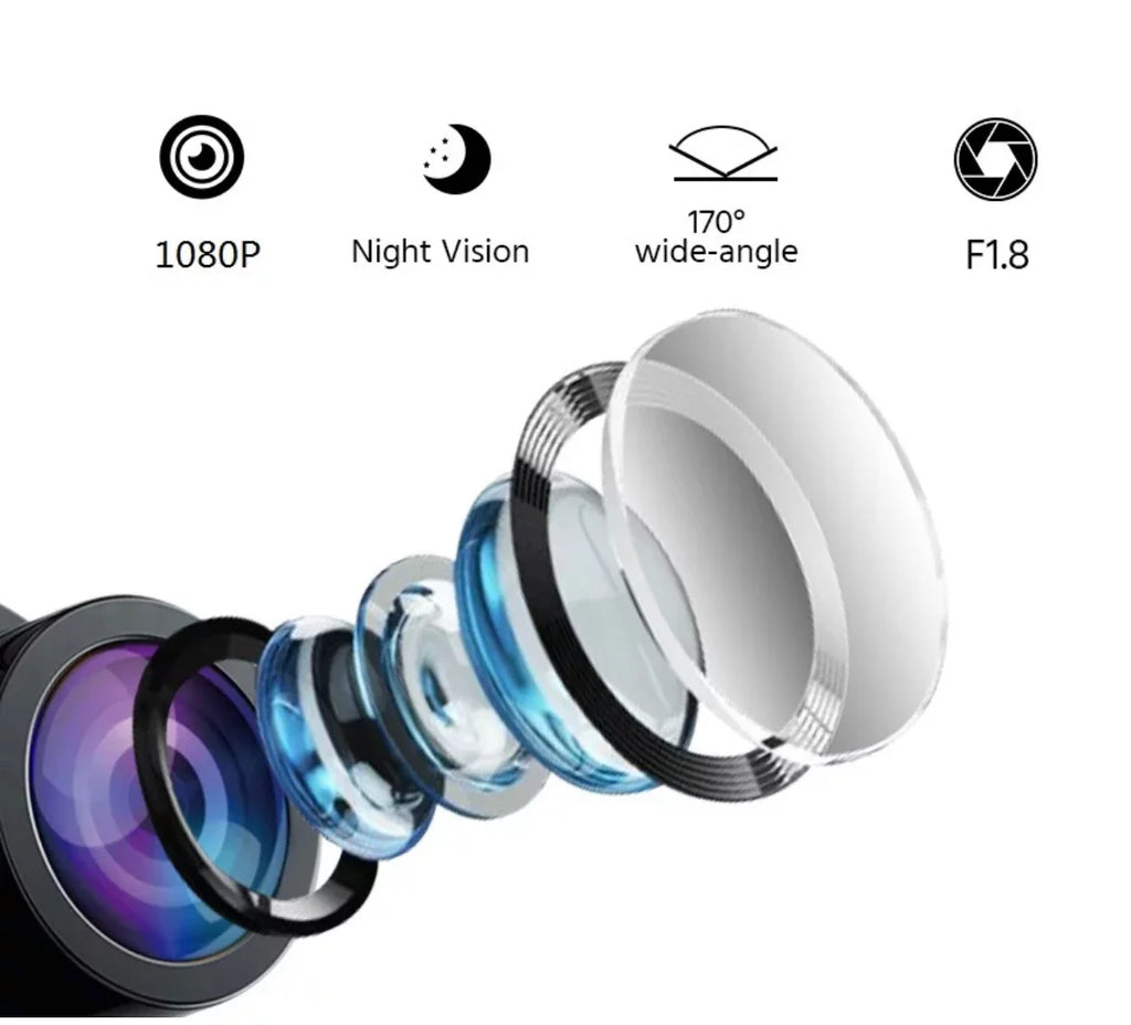 10” & (64 G-Sensor, Rear-View Monitoring Wide Dual Mirror Dash Lens included) Vision Card SD Front Parking Loop Recording Night Touchscreen 1080P Camera Cam GB Angle, 170°