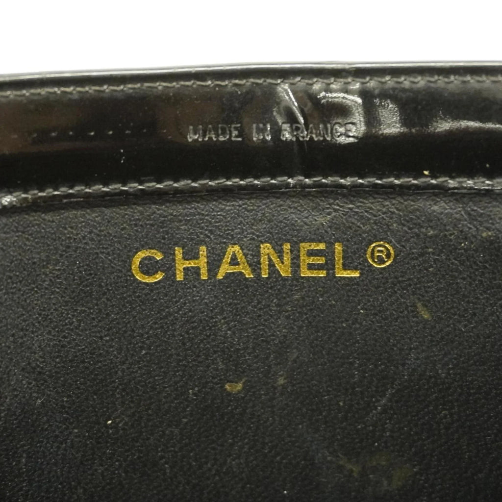 Black Patent Tote Leather Pre-Owned Bag Women's (Good) Champagne