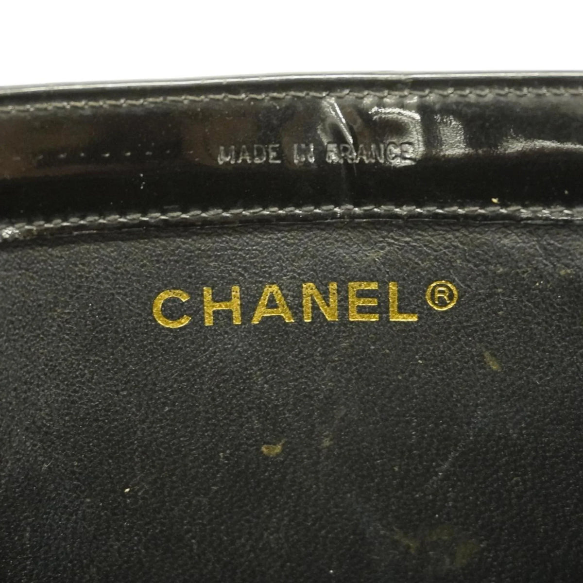 Black Patent Tote Leather Pre-Owned Bag Women's (Good) Champagne