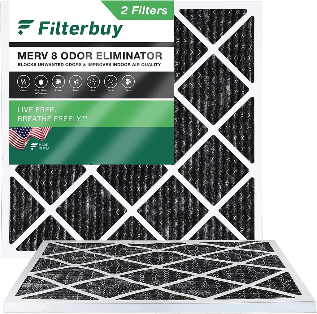 Air with Furnace Activated 8 (2-Pack) Filterbuy Filters Odor 10x10x1 Pleated Carbon Eliminator