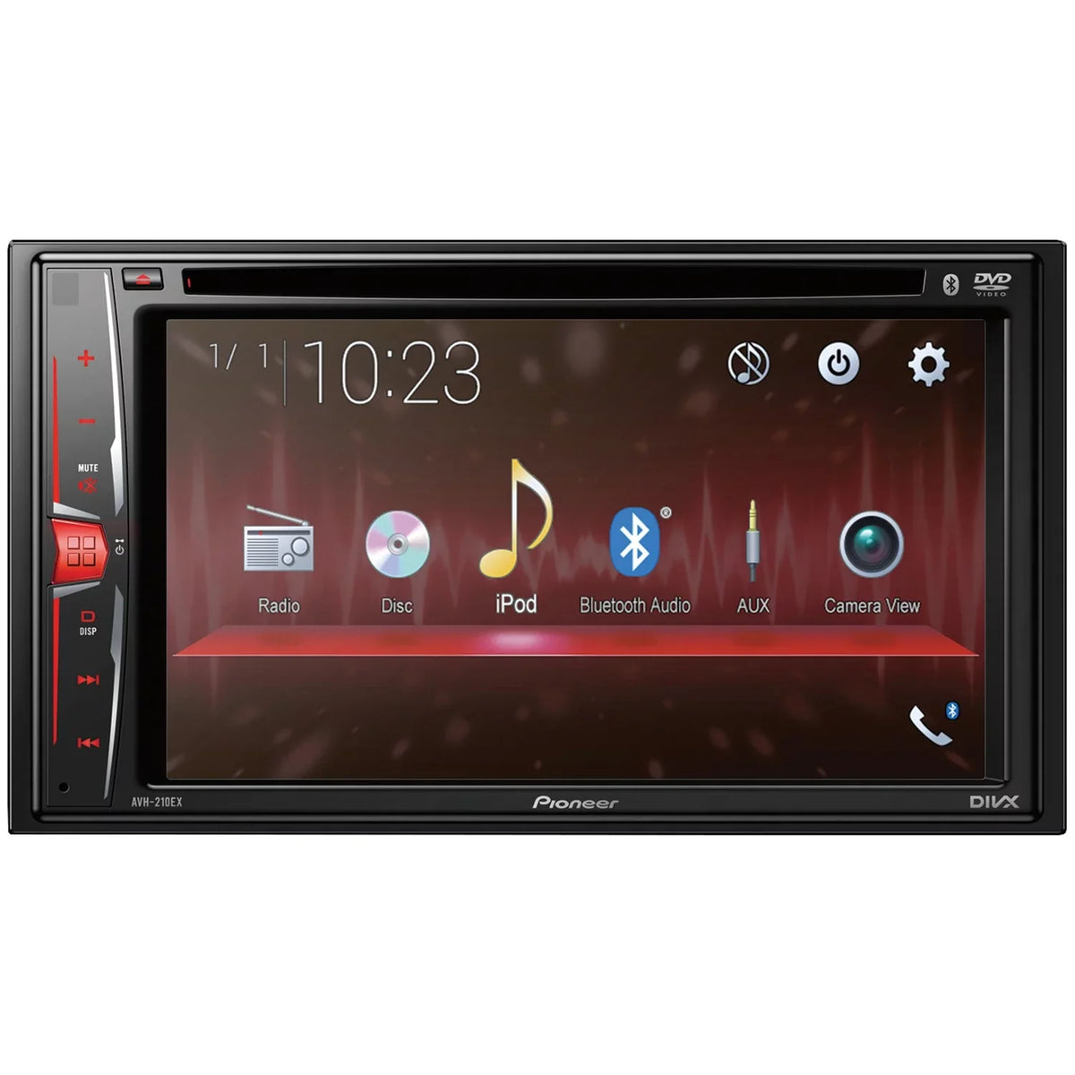 Double-DIN DVD AVH-210EX Receiver 6.2" In-Dash Pioneer Stereo Car with Bluetooth