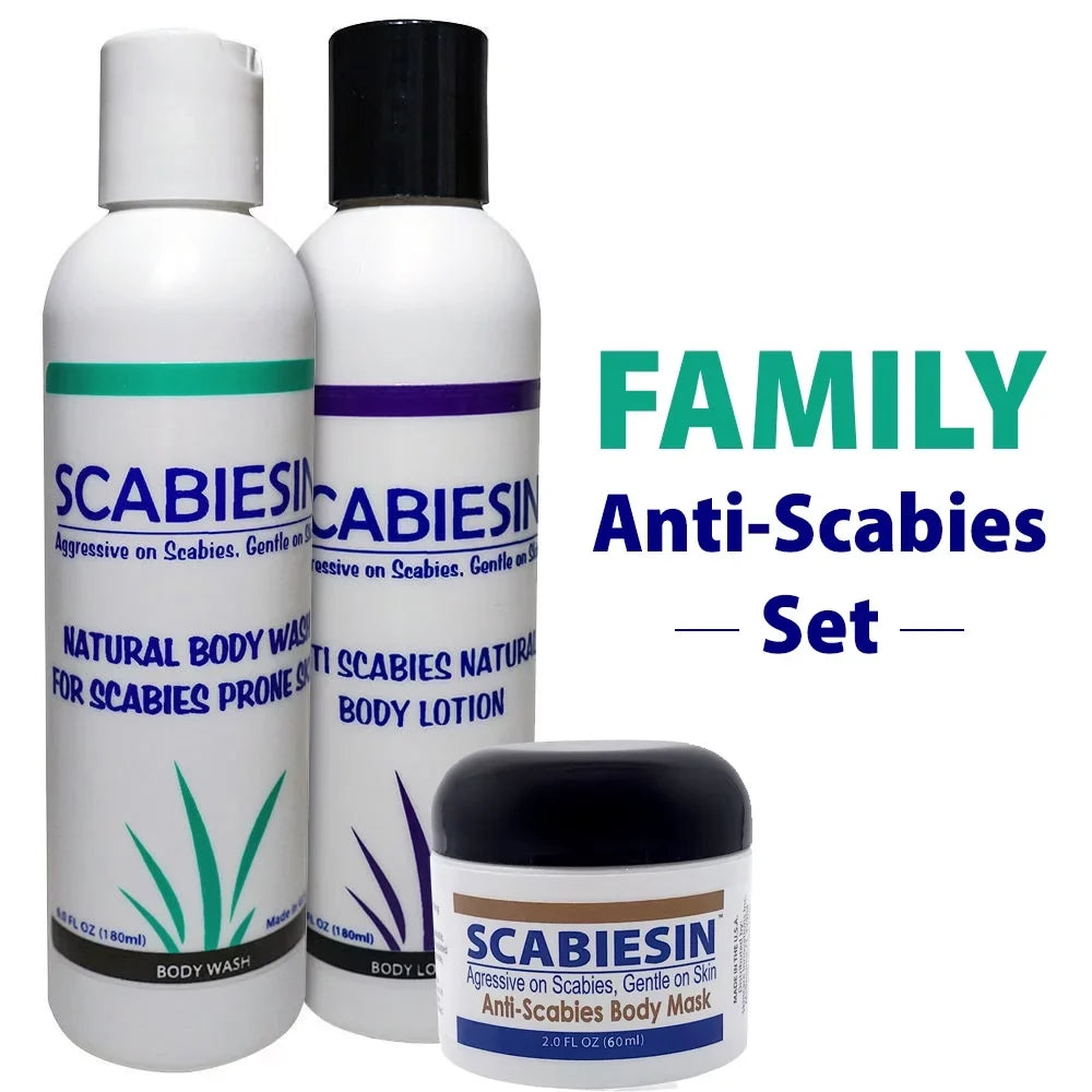 Itching Skin Scabies Kill Scabi Stop Set and Treatment to Help Pcs. Scabiesin: Home Products Kit, Anti 3 Mite