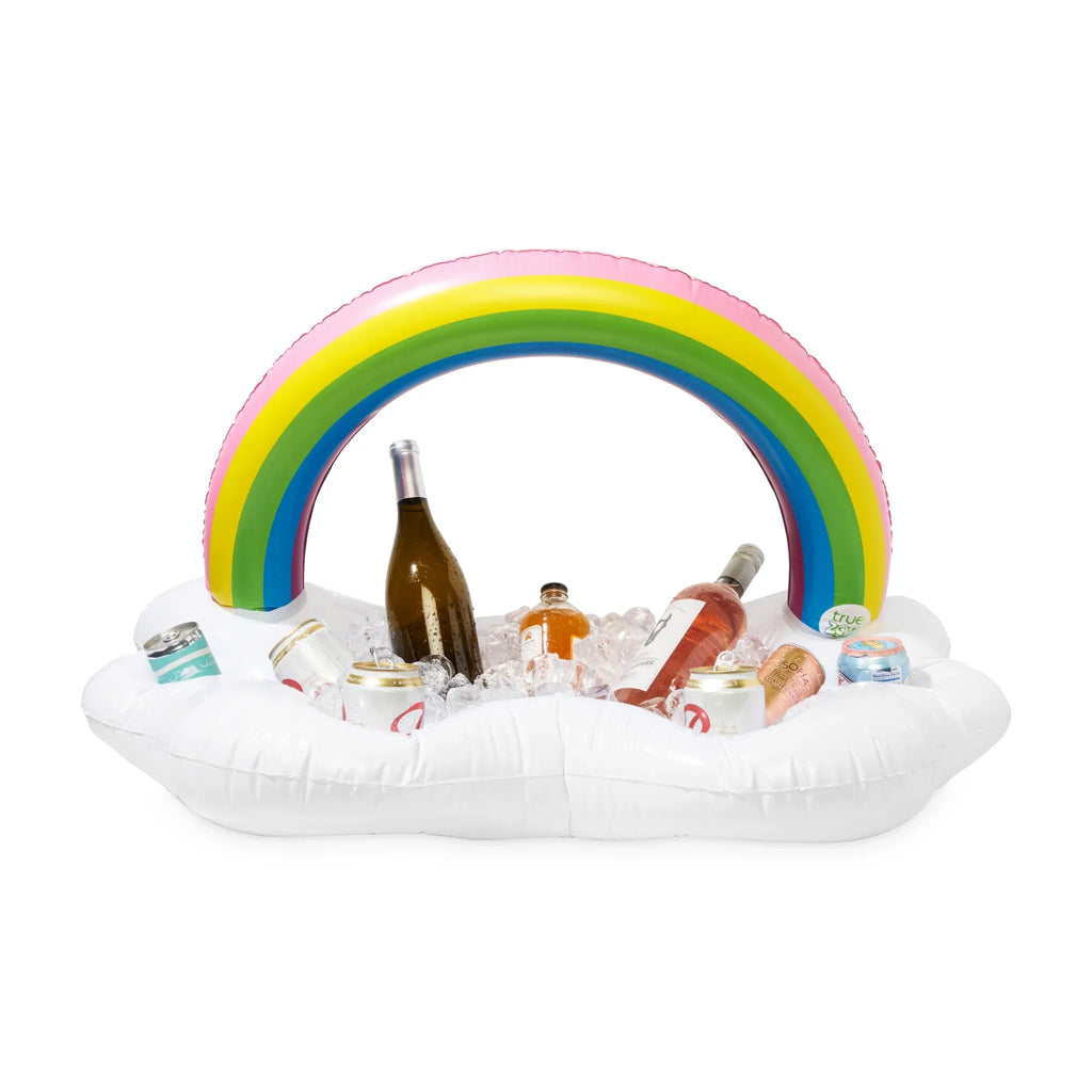 Rainbow Cooler, of 1 Drink Colorful Set Floatie, Box Party Cup TrueZoo Pool Floating Bar Inflatable Ice and Holders Cloud
