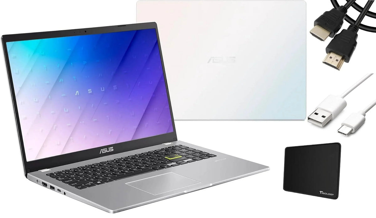 1-Year Accessories Intel 15.6" N4020, Display, Celeron L510 White eMMC Tigology Storage, 365, Backlit 4GB Keyboard, RAM, HS, Win11 + 128GB ASUS Laptop, Microsoft FHD
