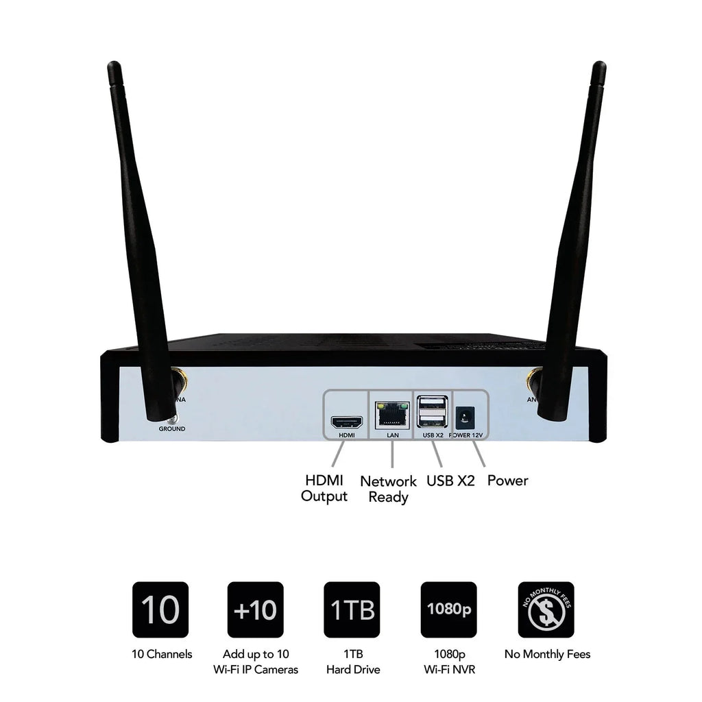 & Drive Spotlight Owl Wi-Fi 1080p Cameras 1TB Expandable (4) Hard Wi-Fi 10 Channel Night w/ -2WNP1-4L