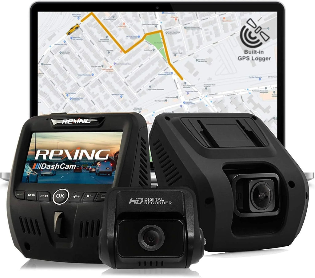 Rexing Car Box Open Dual Channel 1080p FHD Dash Black Cam V1LG -
