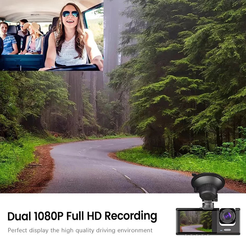 Dash Mirror Car Cam Nebublu Driving Clear for Recording, Safety Rearview Auto Recorder Multi-Language with