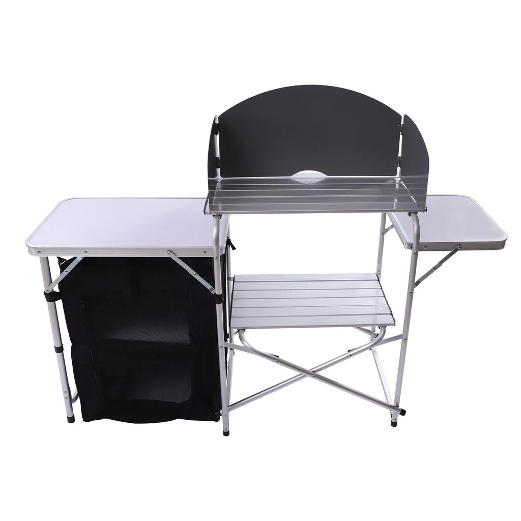 exterior with Detachable Table Windscreen DENEST Kitchen Camping Table Folding Cooking