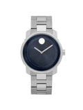 Bold Mens Movado 42mm Dark Blue Dial Watch 3600423 Steel Stainless Quartz