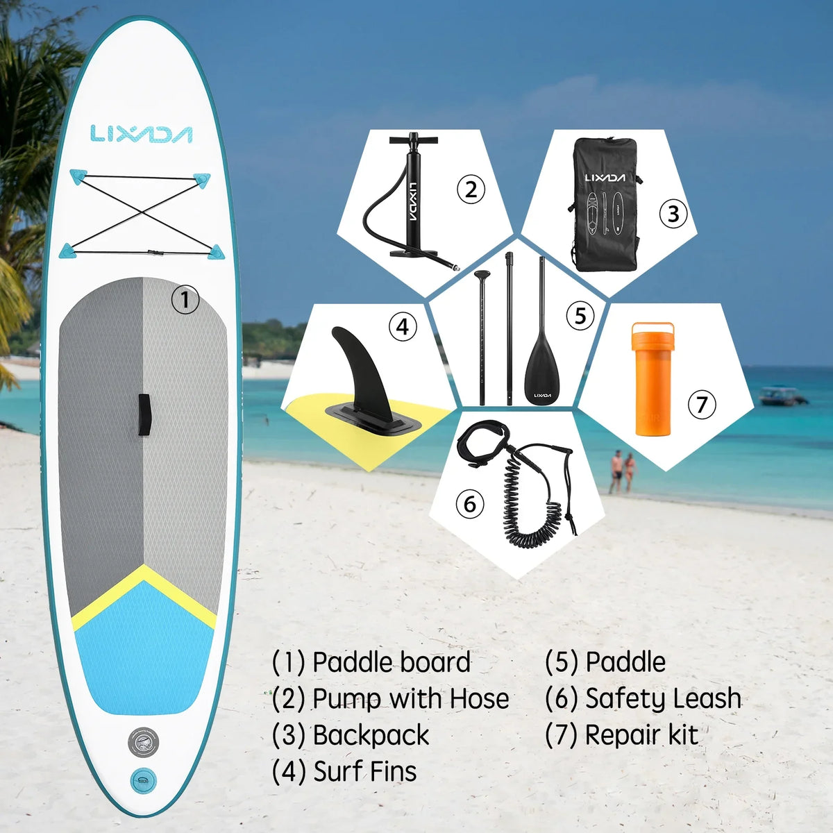 Inflatable Paddle Board liquid Backpack Surfboard Set, Travel for Lixada with