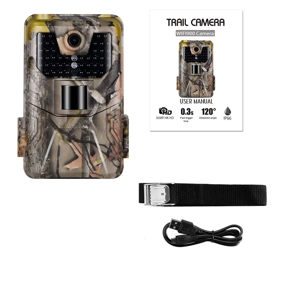 exterior WiFi APP Camera Camera Wildlife Trail Night 36MP/4K Game Photo Wildlife Waterproof Control for Camera Traps HD Vision Scouting SuntekCam Monitoring