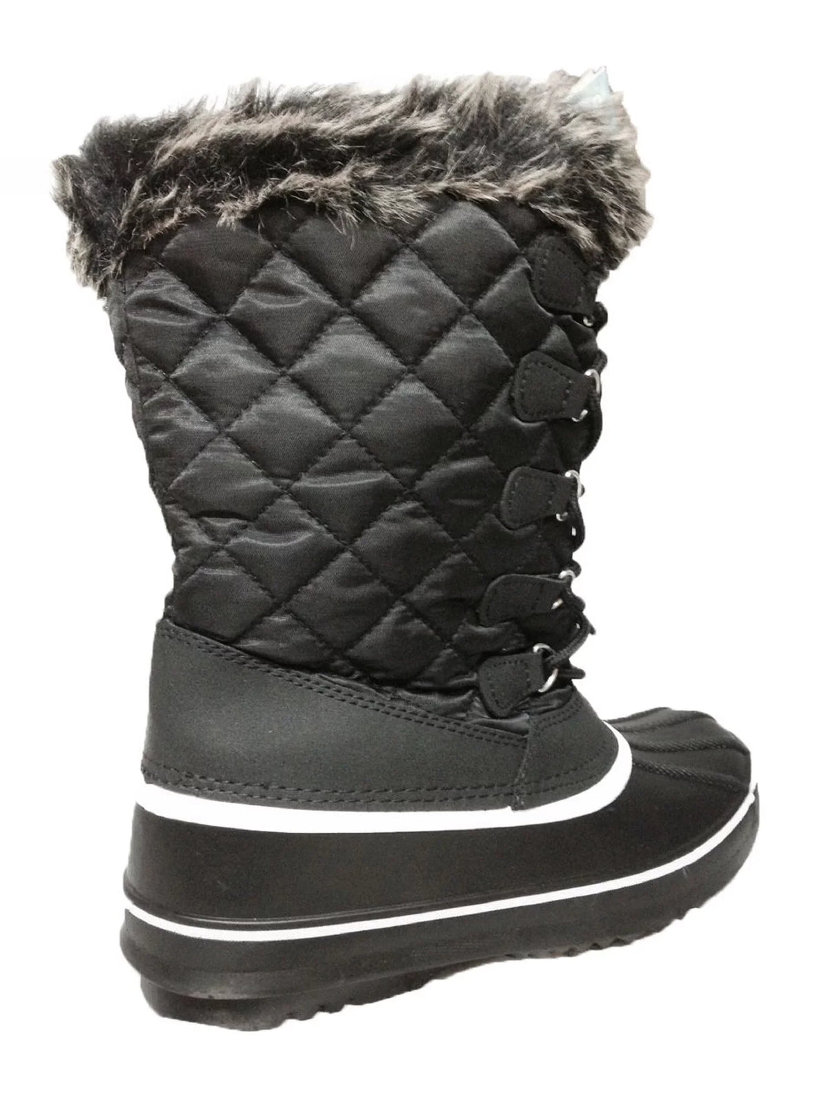 exterior Snow Mid-Calf Winter Fur Lined Non-Slip Womens Boots Warm Shoes Waterproof