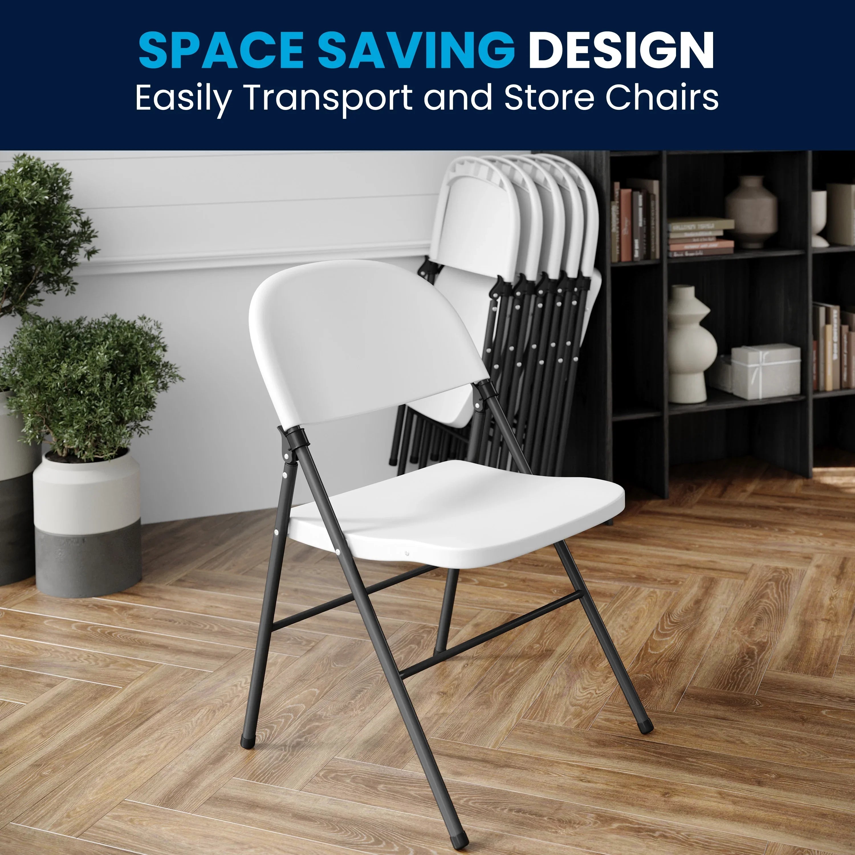Folding Flash Series Charcoal lb. Plastic Capacity Granite White Furniture with 330 Frame Chair