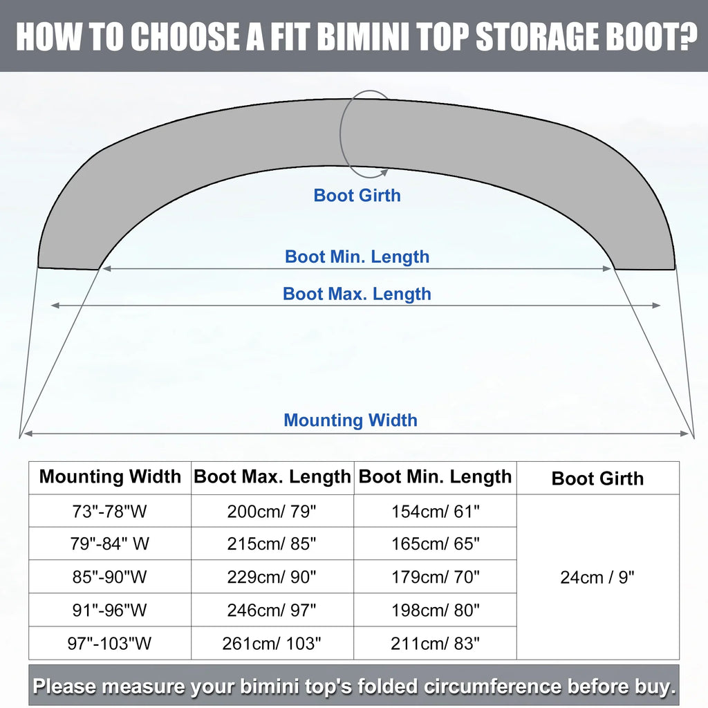 Blue Canvas Light with Bow Hole 600D W Polyester for 91"-96" 3 4 Top Vessel Boot Storage Bow Bimini