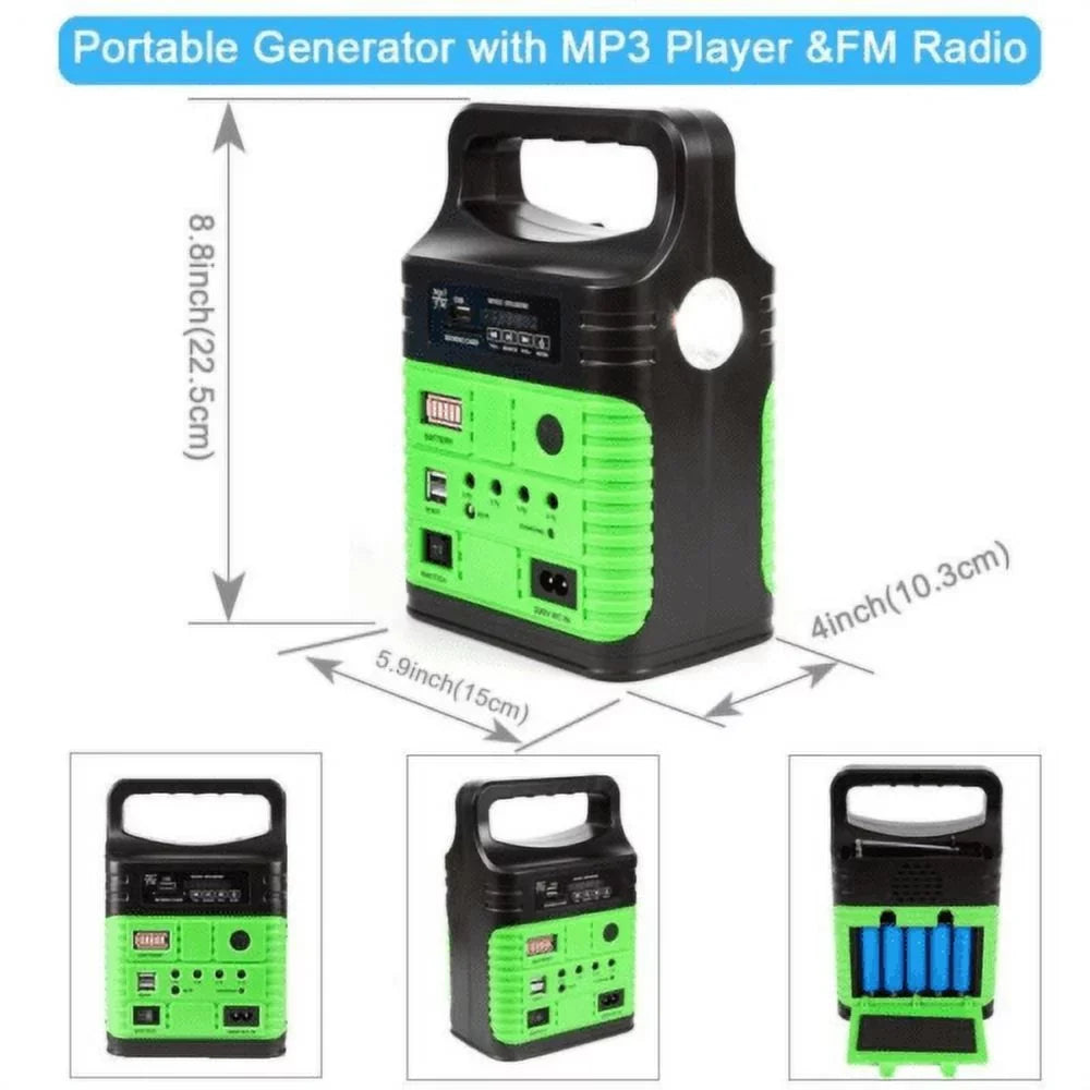 Flashlights, Panel, USB Camp Back-up Power Battery Solar exterior System Portable and Generator Lamps Solar 10W Charger with Home with Station Emergency Electric Power