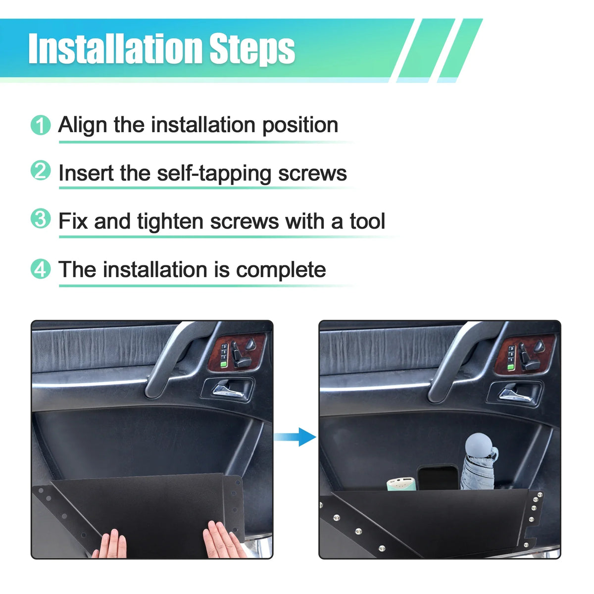 Pair Pockets for 1 4 2022 Door Organizer 2021 Box Accessories Door Panels 6th Rear Storage Bronco