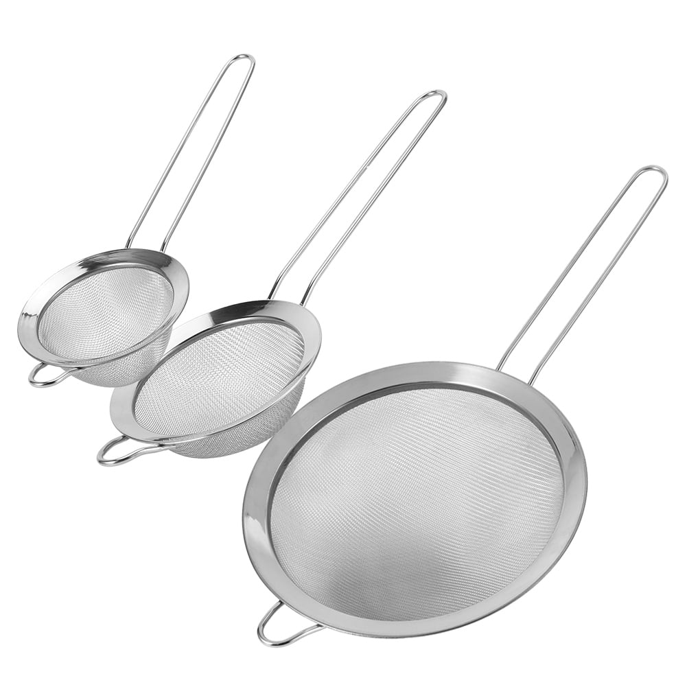 Residue Sieve Kitchen Filter Stainless Dekaim Mesh Strainer Mesh Food Flour Supplies Filter 3Pcs Filter Steel