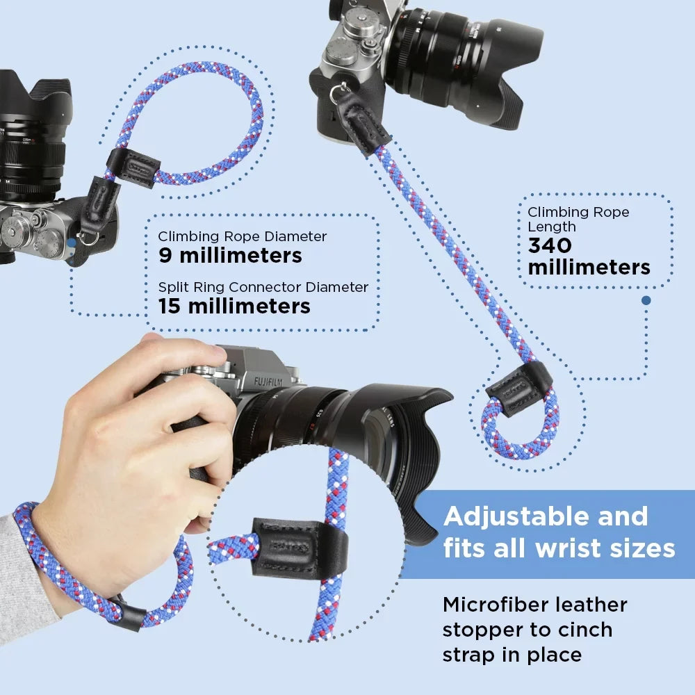 (34cm,Red/Blue/) A5000,RX1 R,RX1 Camera Foto&Tech A6500 Sony with A6600 Strap ,RX10 A6400 A6000 A5100 in R A6300 Fits Wrist Climbing Rope Release Quick A6100 ,RX10 ,RX10,RX10 Made