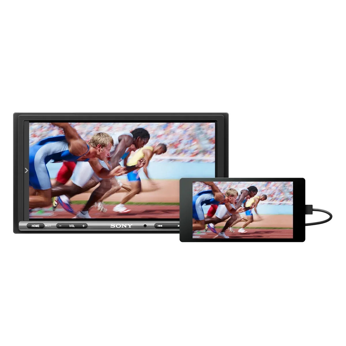 Media Sony Receiver and CarPlay 6.95" Android Bluetooth with -AX3200 Apple Auto Mobile