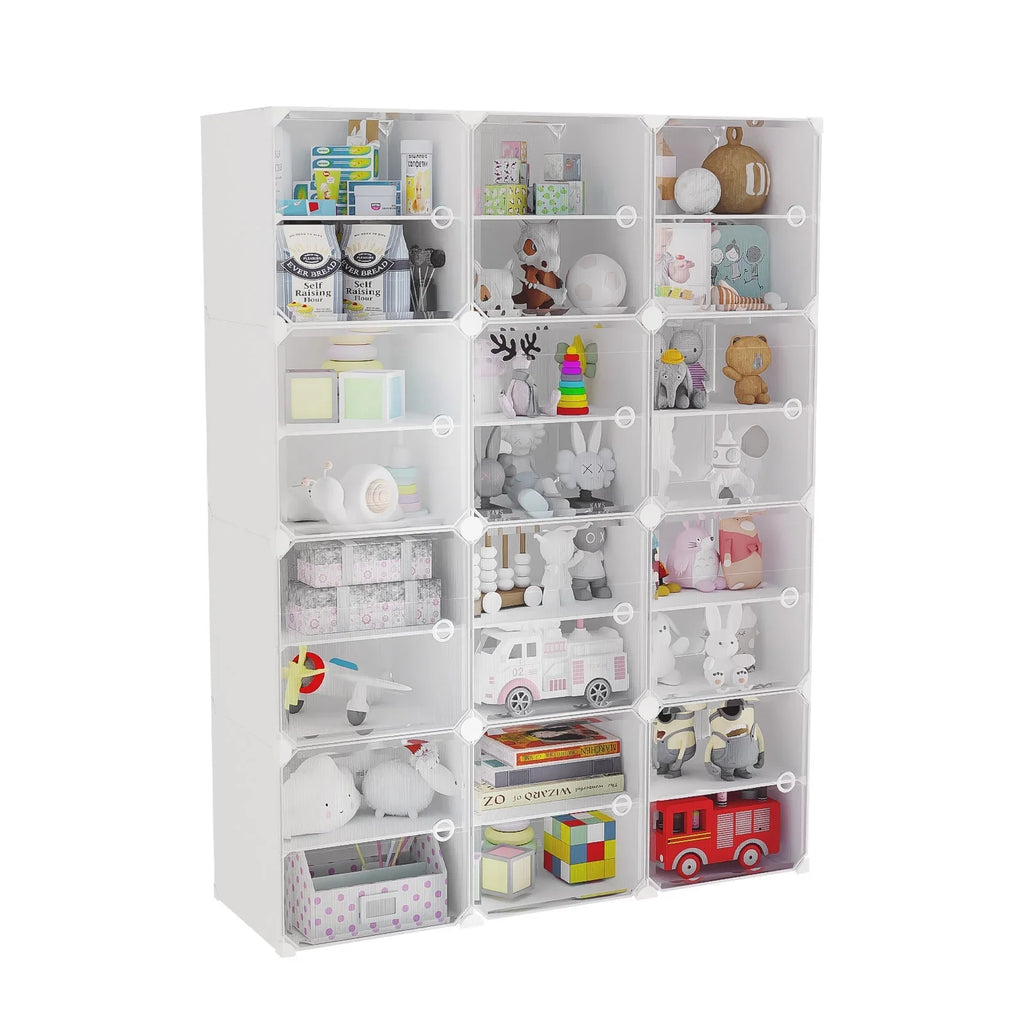 Pairs Storage Shoe Entryway 12 Tiers Boxes, Bedroom Closet 96 Stand White Tower Cubes Shoe Hallway Cabinet Modular Organizer Shelf Shoe Plastic 48 Storage Rack for